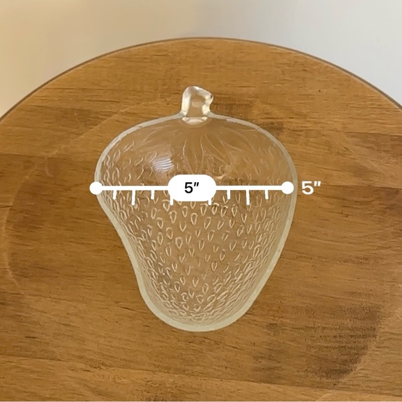 Vintage Strawberry Glass Trinket Candy Dish Textured Cottage Core Fruit Whimsy - Picture 10 of 12